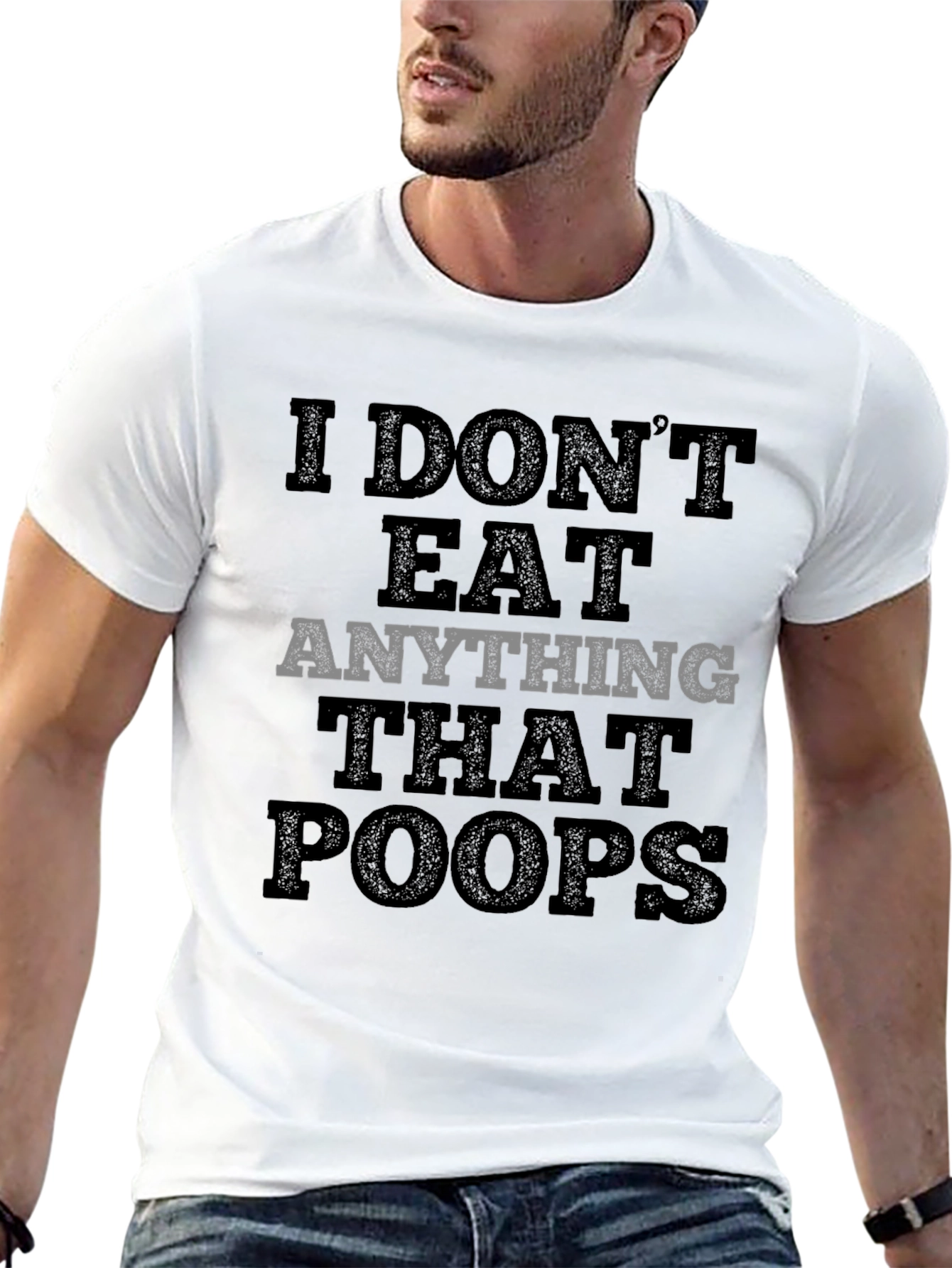 Vegan T-Shirt - I Dont Eat Anything That Poops - Black Tee