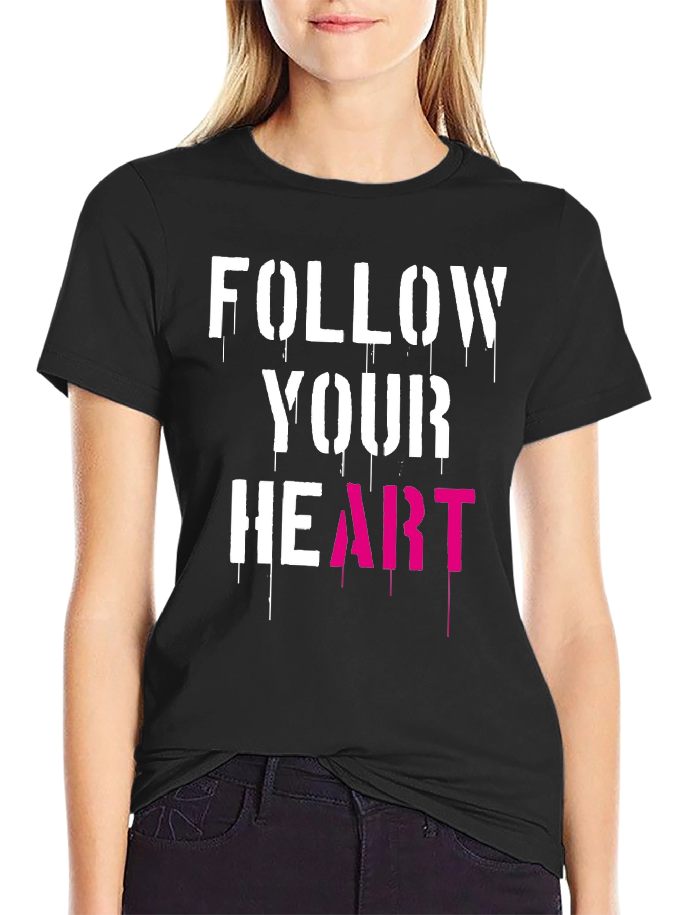 Follow Your Heart Graphic Tee - Stylish Mens Black T-Shirt