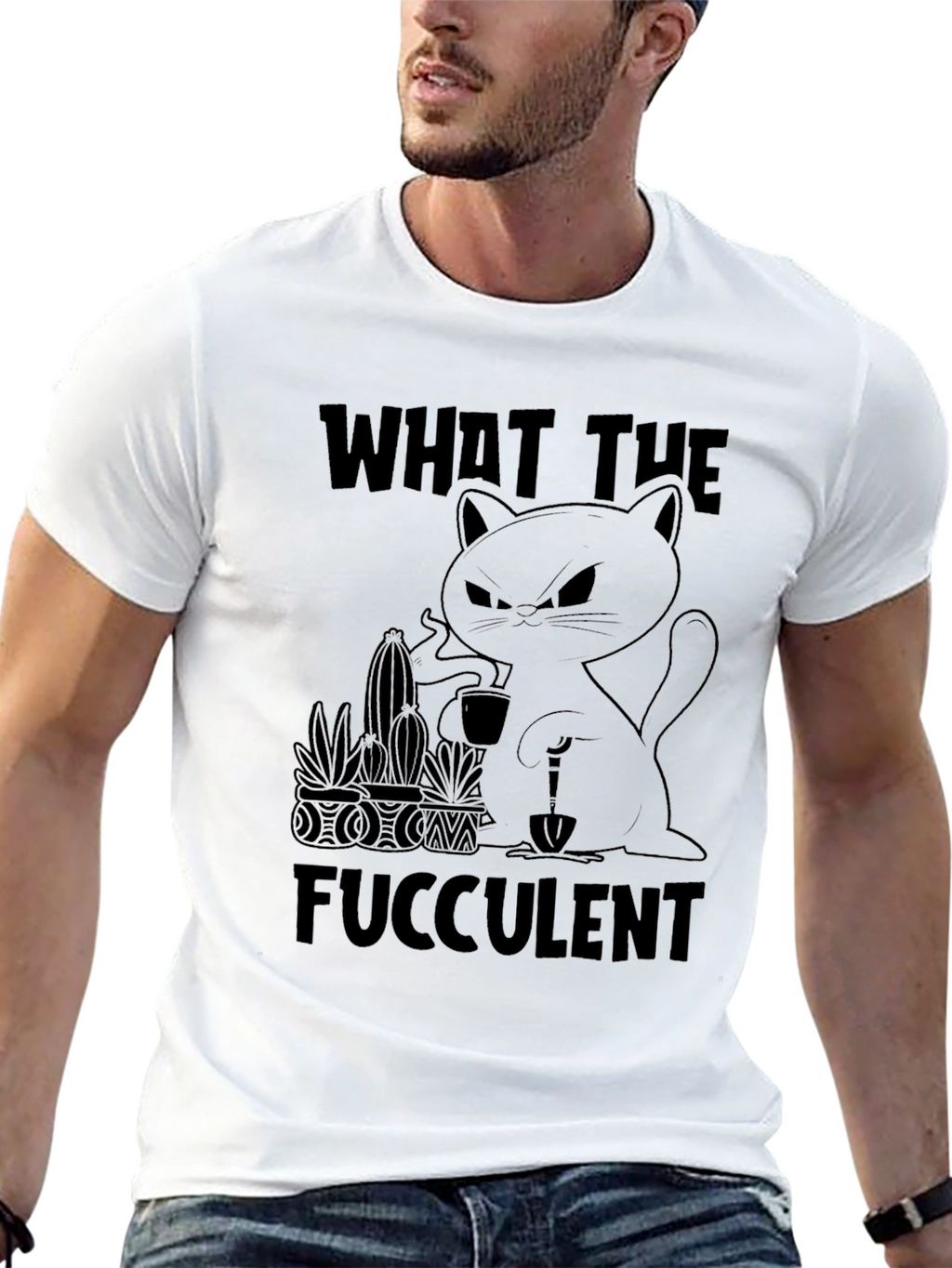 What the Fucculent Black Graphic Tee