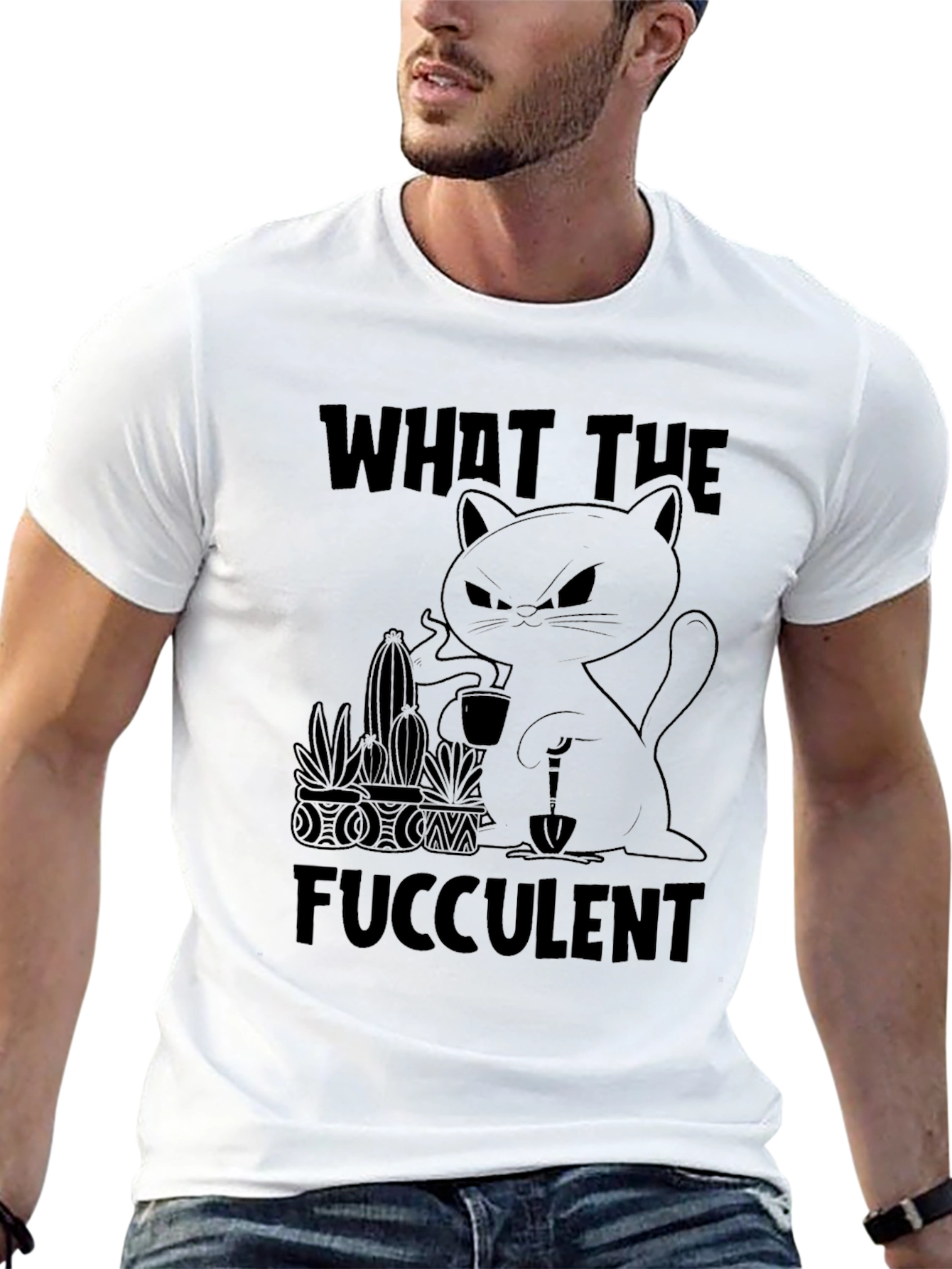 What the Fucculent Black Graphic Tee
