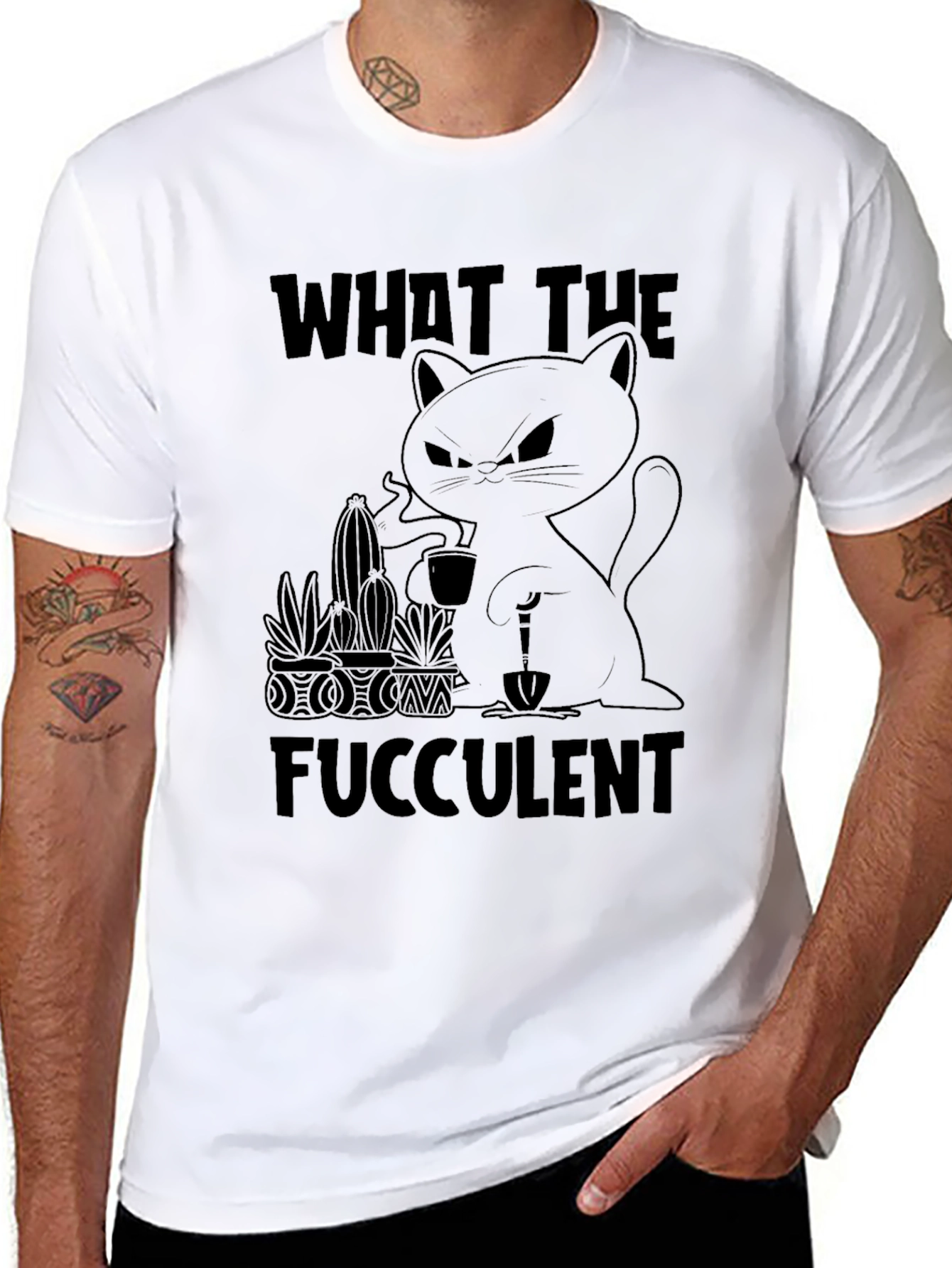What the Fucculent Black Graphic Tee