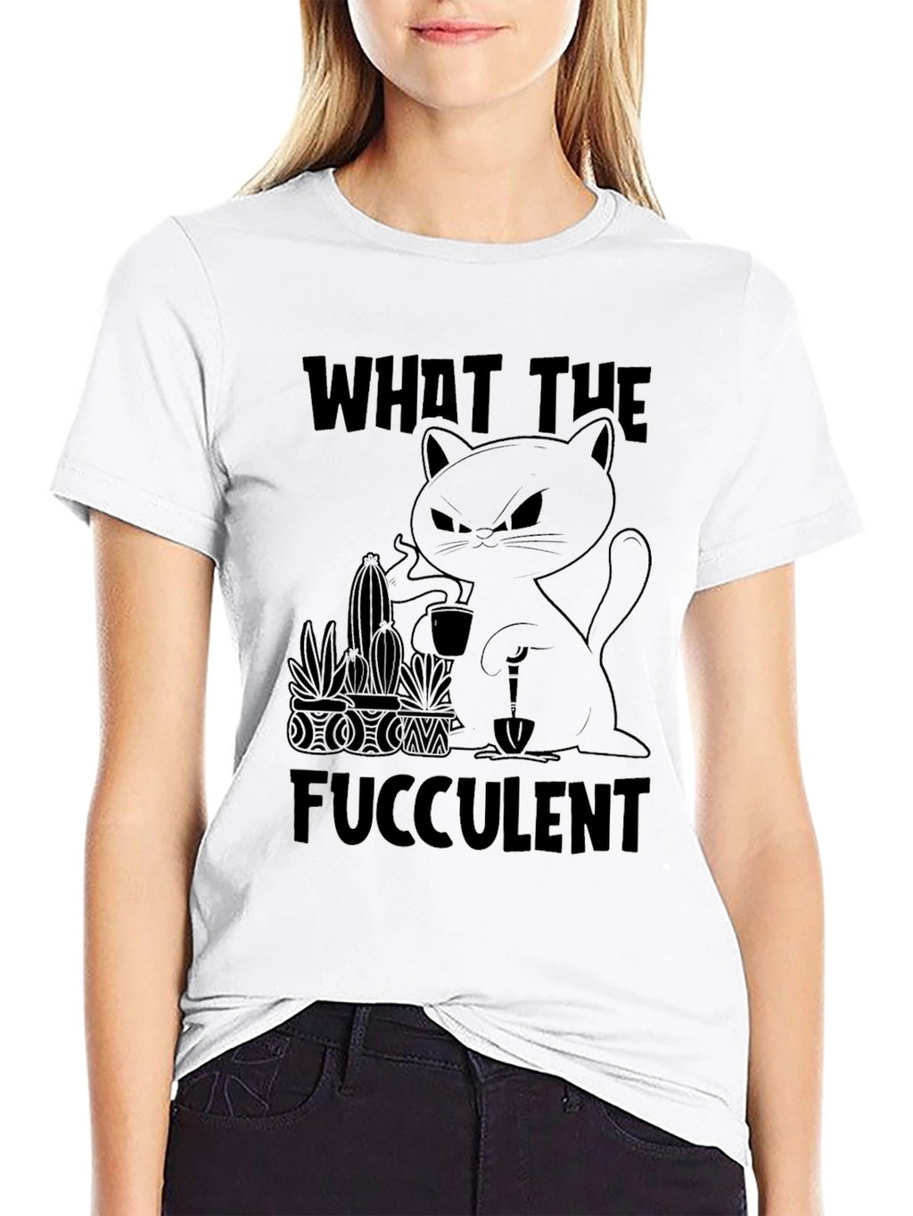 What the Fucculent Black Graphic Tee