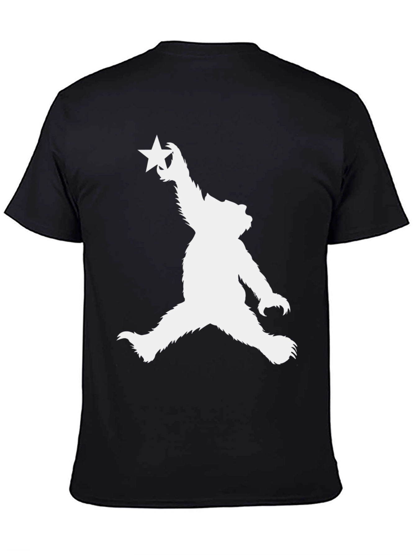 Bear with Star Black T-Shirt - California Style