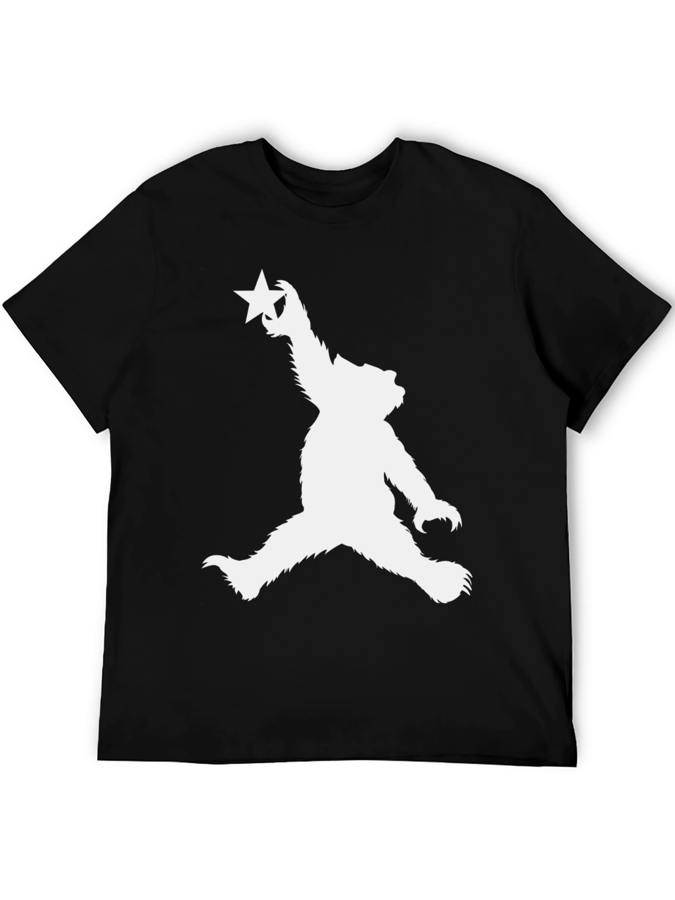 Bear with Star Black T-Shirt - California Style