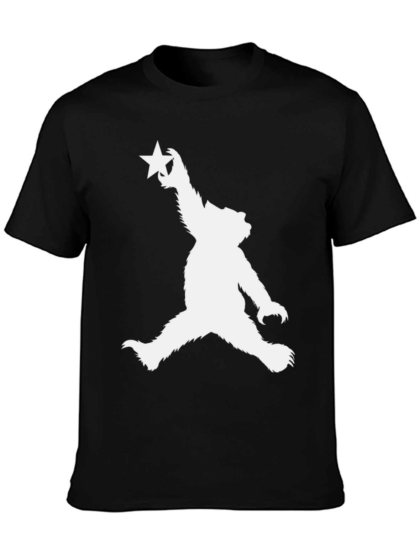 Bear with Star Black T-Shirt - California Style