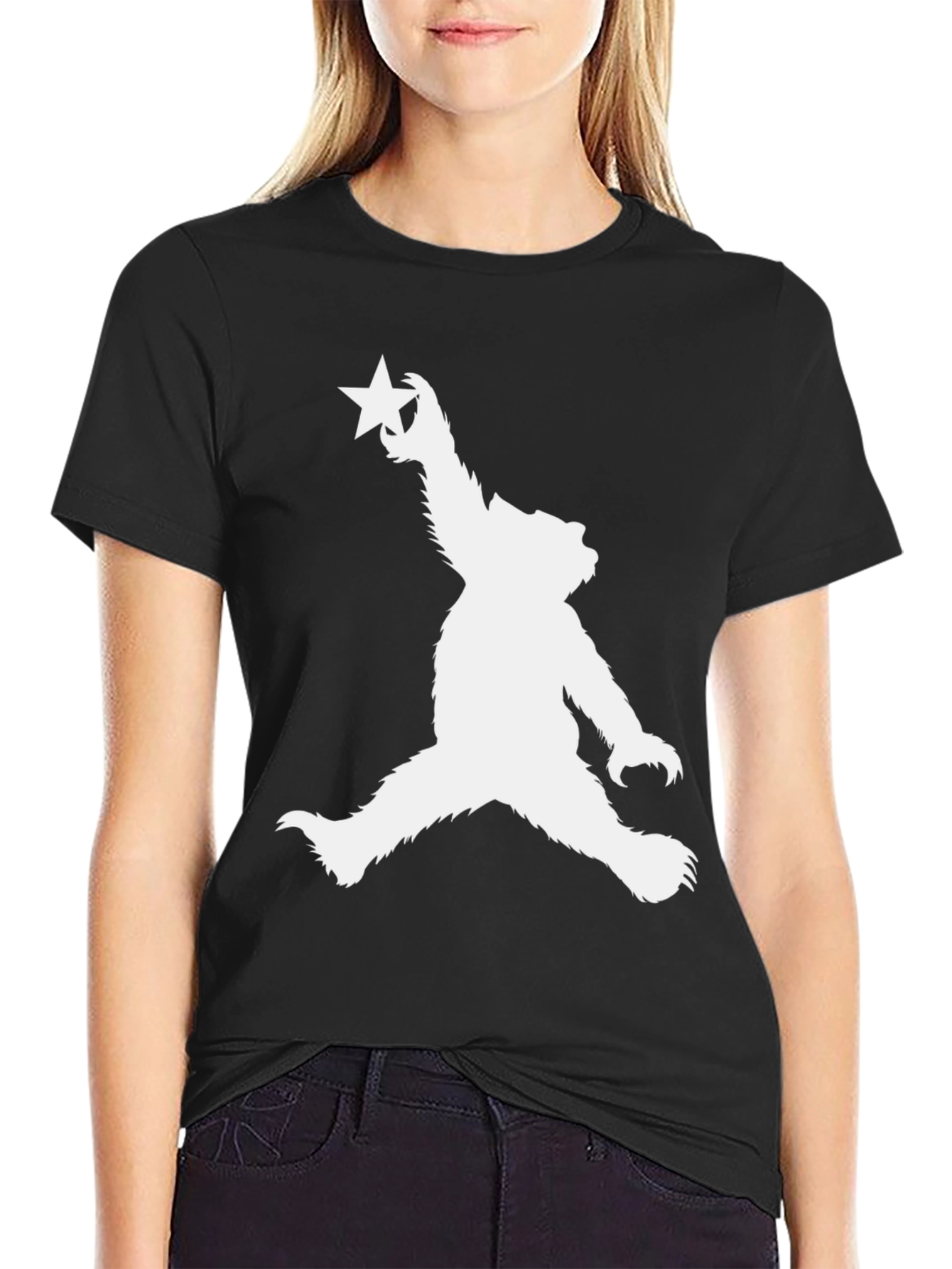 Bear with Star Black T-Shirt - California Style