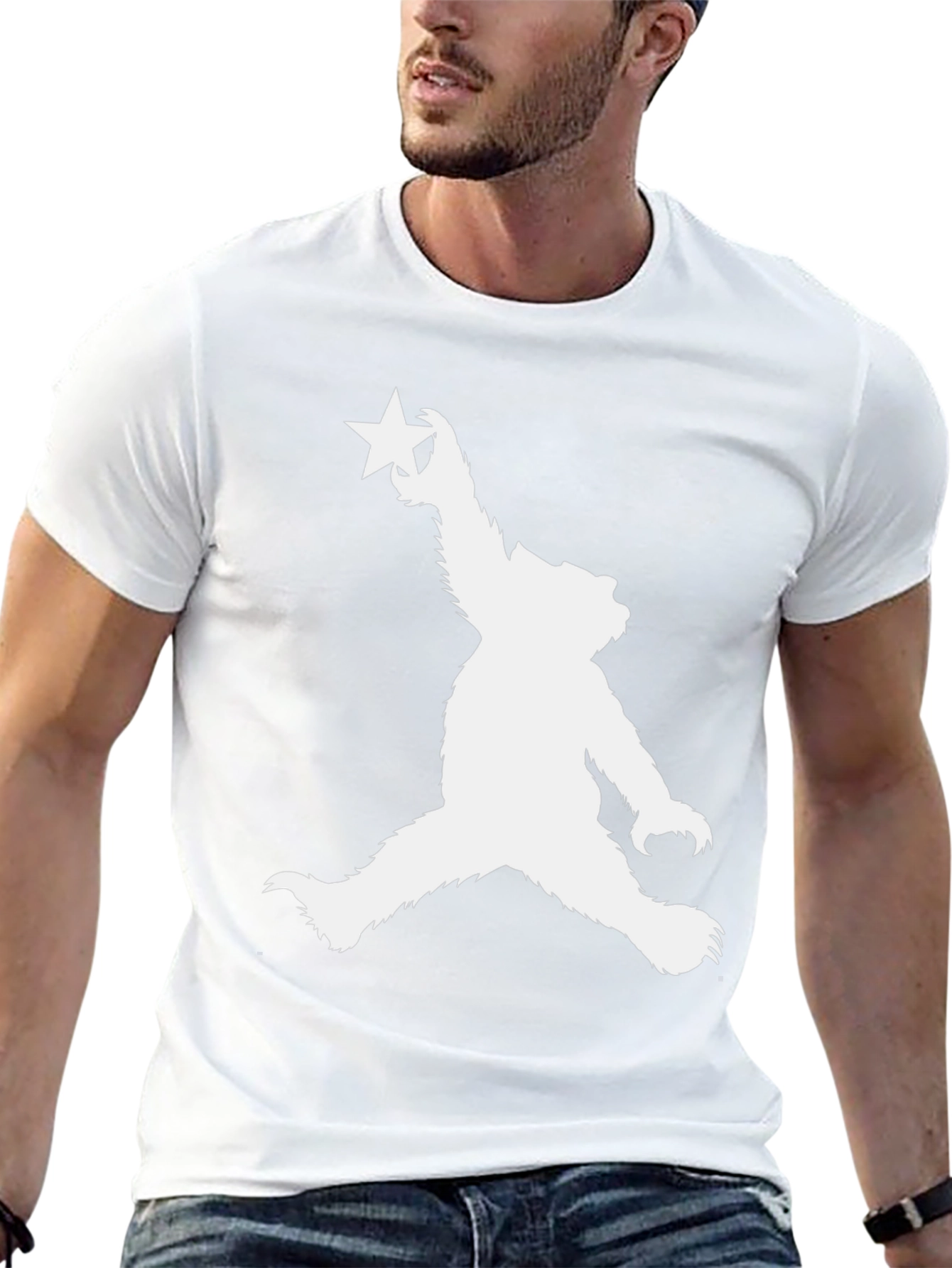 Bear with Star Black T-Shirt - California Style