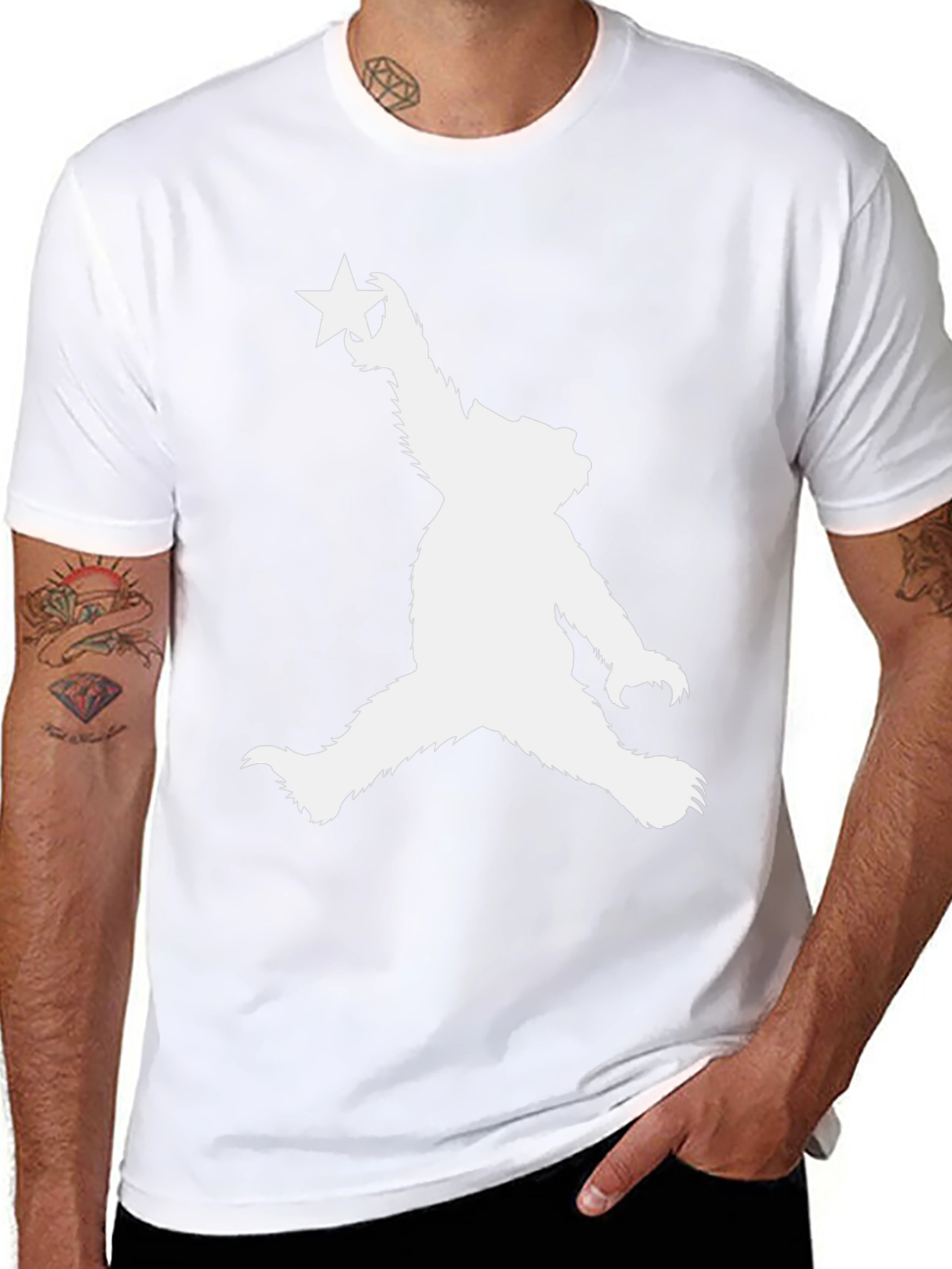 Bear with Star Black T-Shirt - California Style
