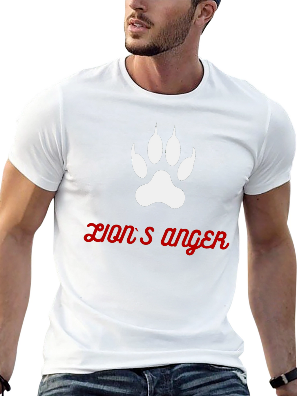 Lions Anger Graphic Tee - Black Cotton Blend