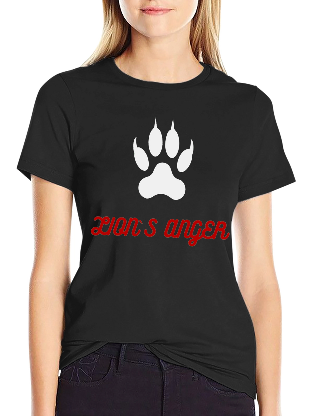 Lions Anger Graphic Tee - Black Cotton Blend