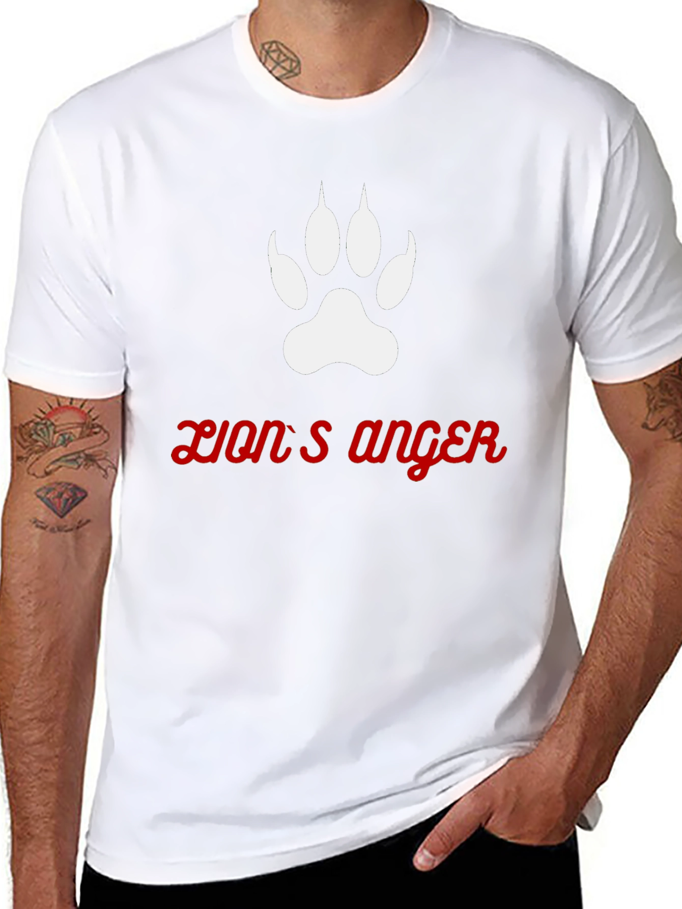 Lions Anger Graphic Tee - Black Cotton Blend
