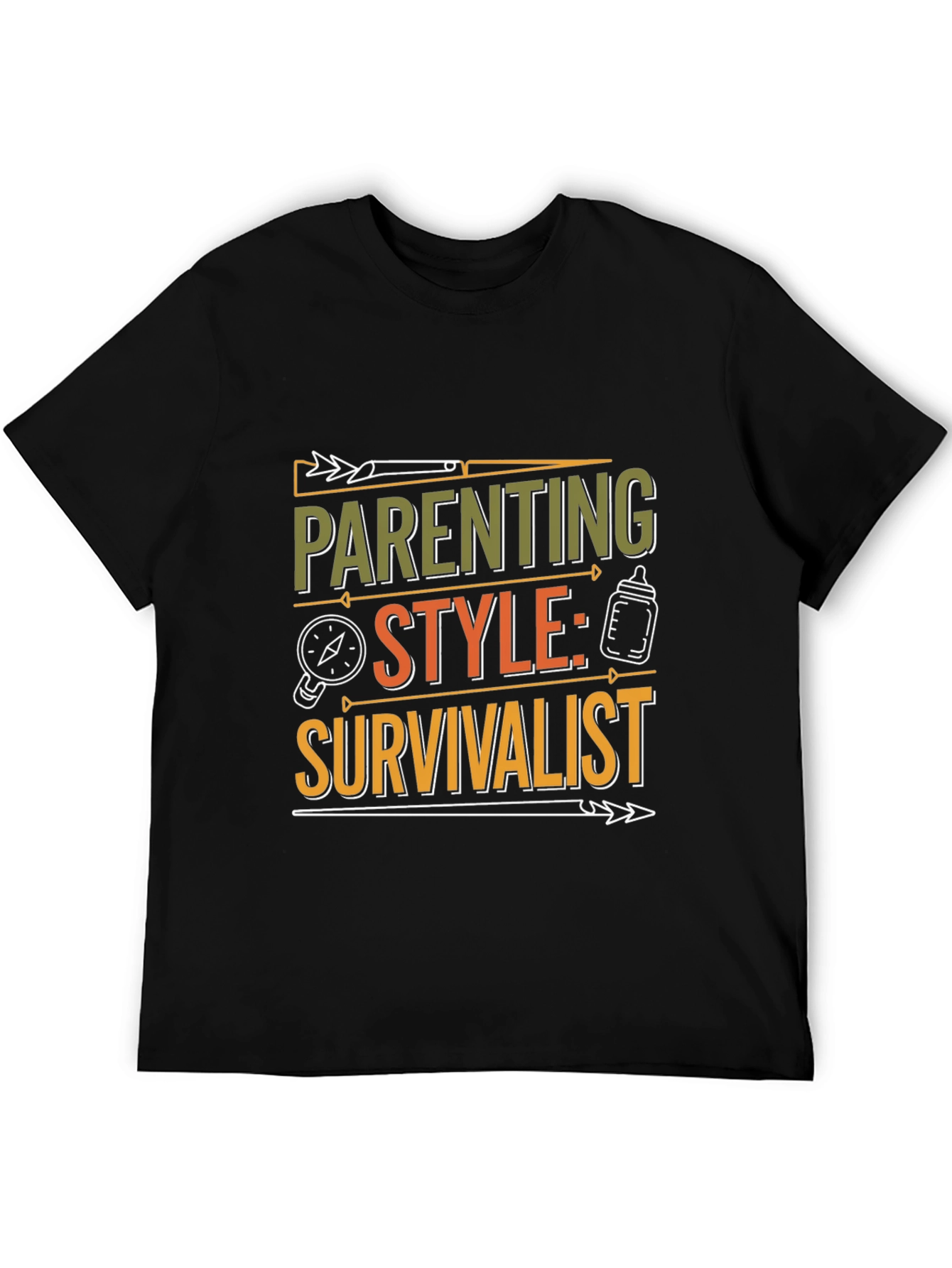 Parenting Style: Survivalist T-Shirt - Black Crew Neck Tee