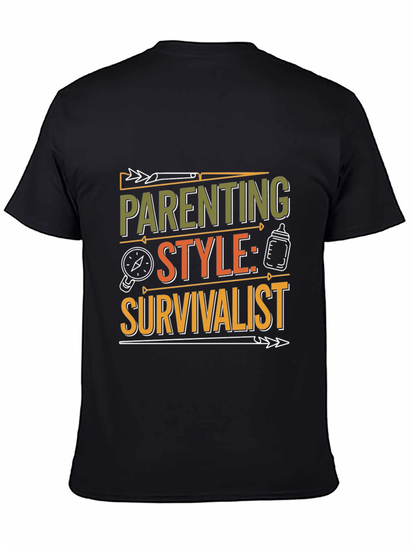 Parenting Style: Survivalist T-Shirt - Black Crew Neck Tee