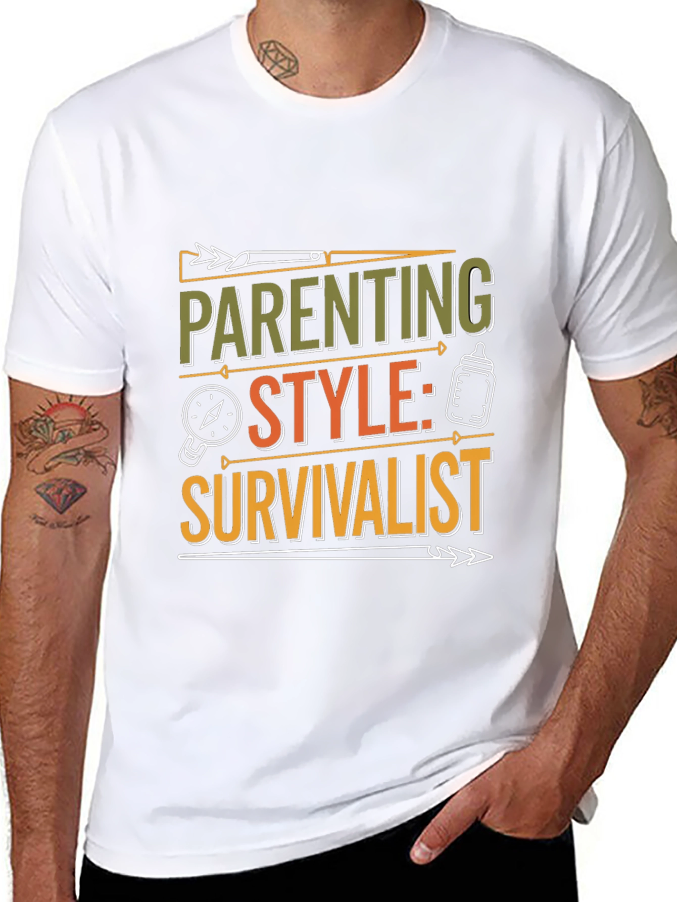 Parenting Style: Survivalist T-Shirt - Black Crew Neck Tee