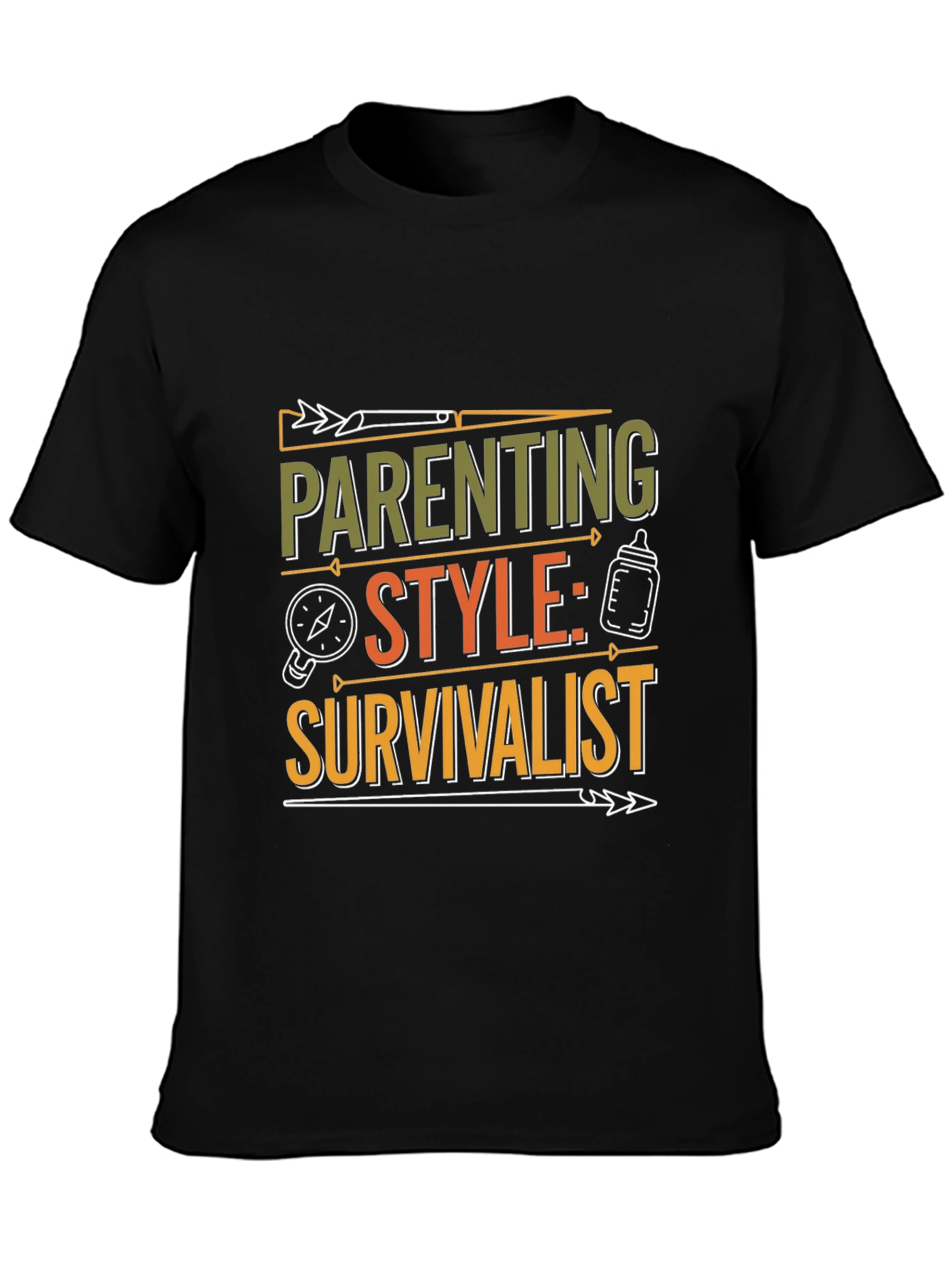 Parenting Style: Survivalist T-Shirt - Black Crew Neck Tee