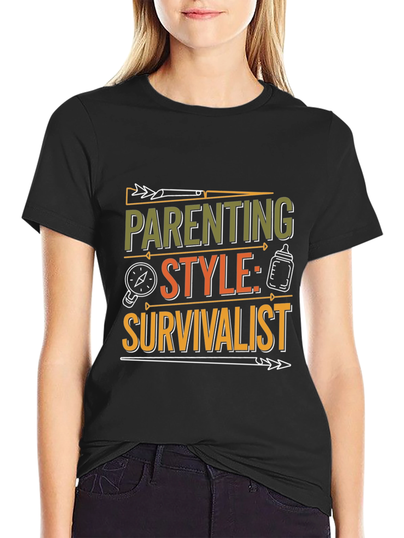 Parenting Style: Survivalist T-Shirt - Black Crew Neck Tee