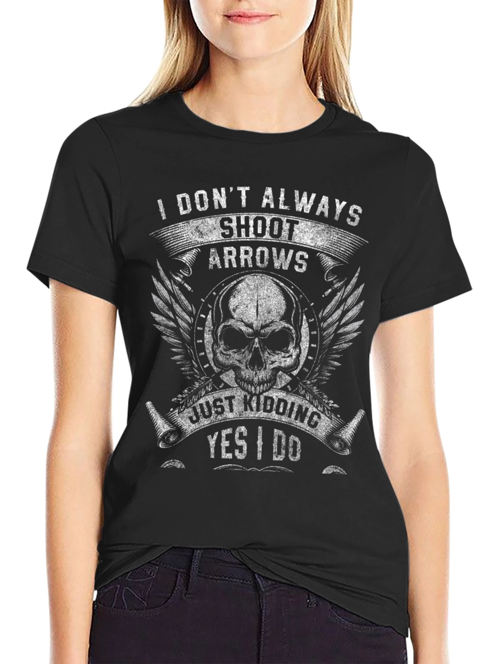Skull Arrows Graphic T-Shirt - Funny Archery Tee