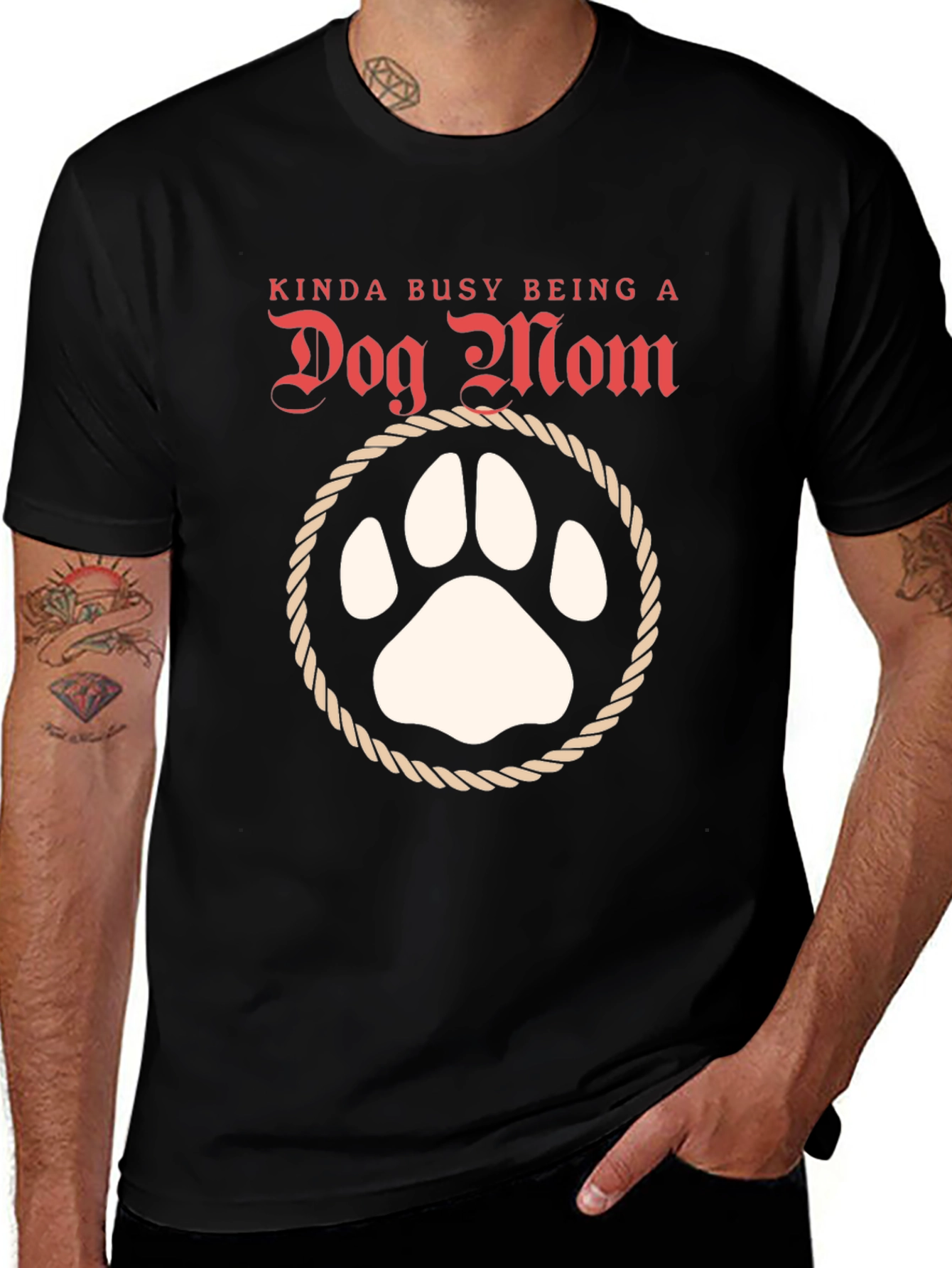 Dog Mom T-Shirt: Cute Paw Print Tee