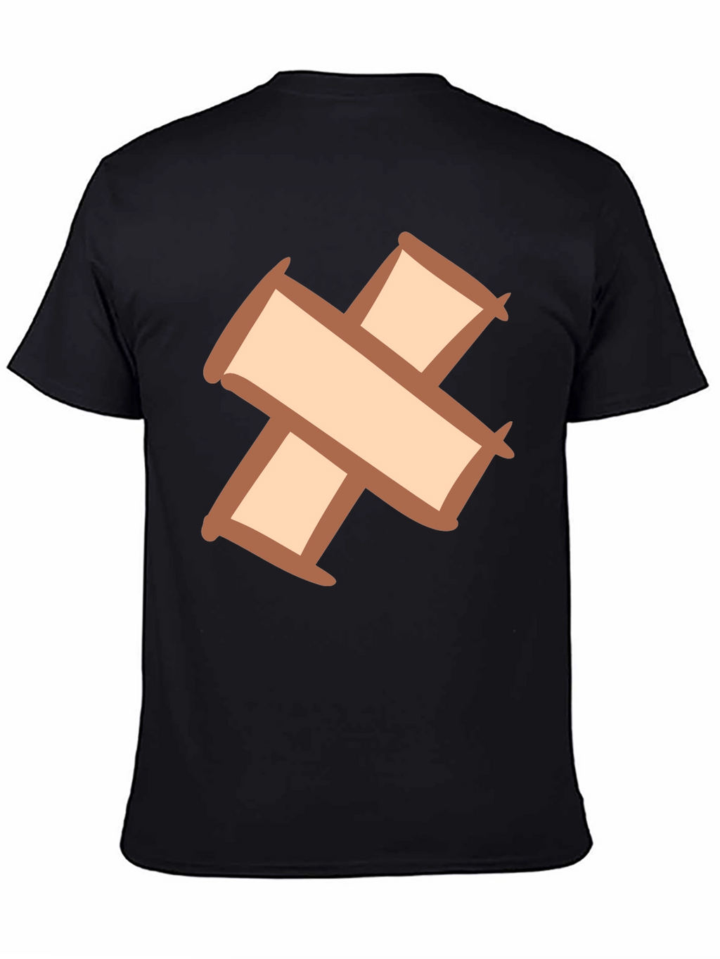 Quirky Cross Bandage Graphic Tee - Unisex Black T-Shirt