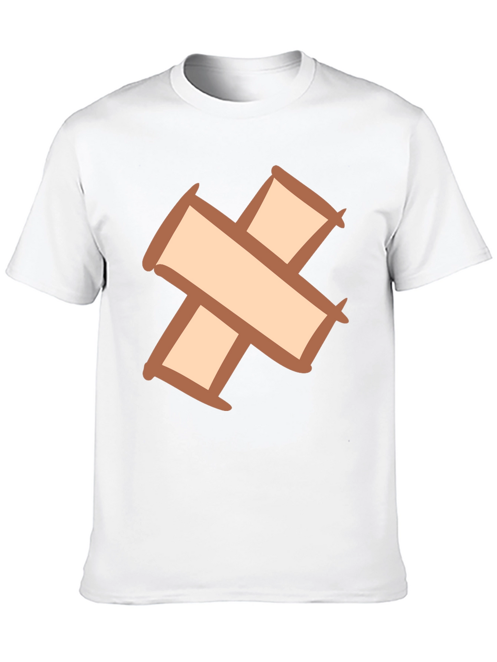 Quirky Cross Bandage Graphic Tee - Unisex Black T-Shirt