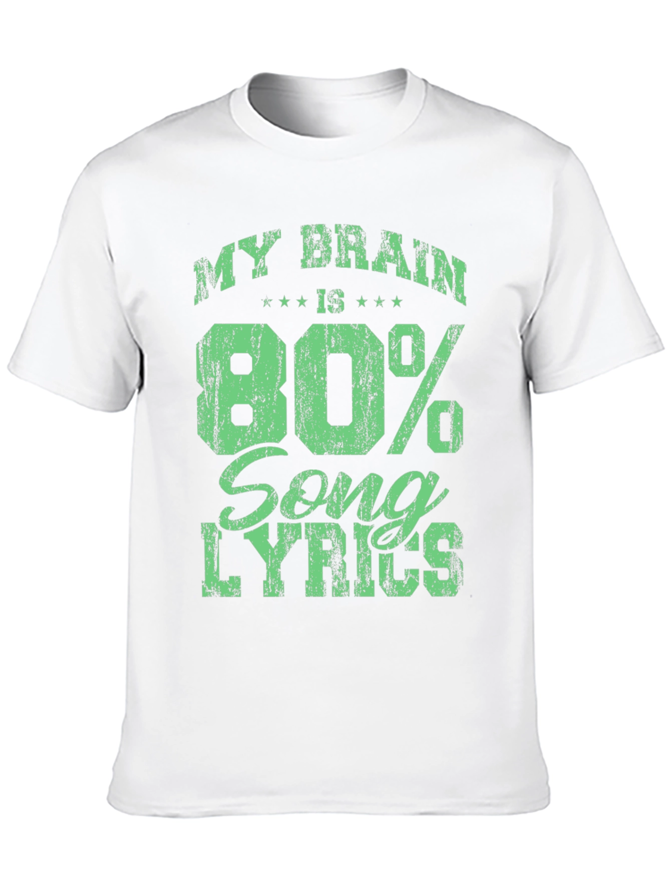 My Brain is 80% Song Lyrics Black T-Shirt