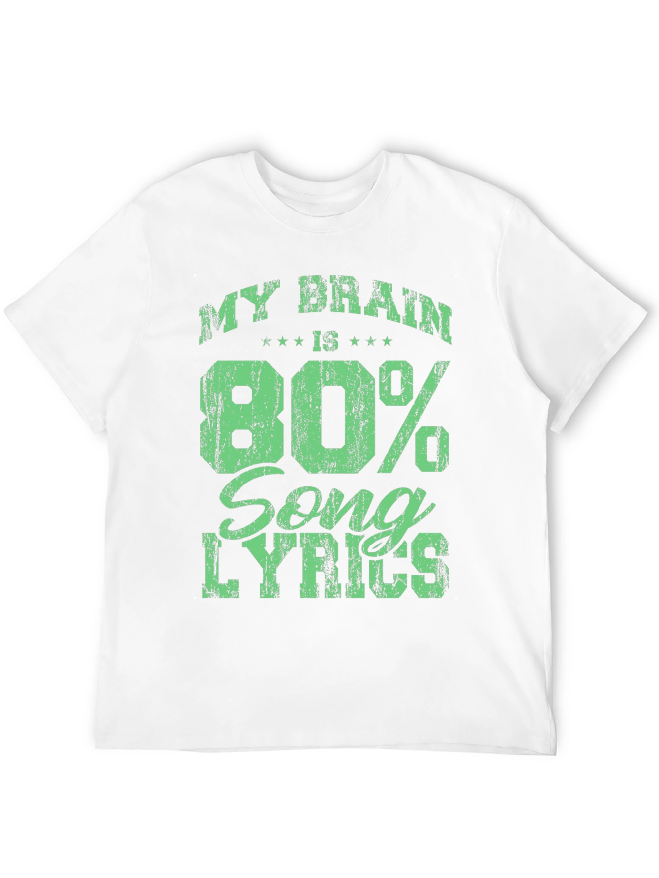 My Brain is 80% Song Lyrics Black T-Shirt