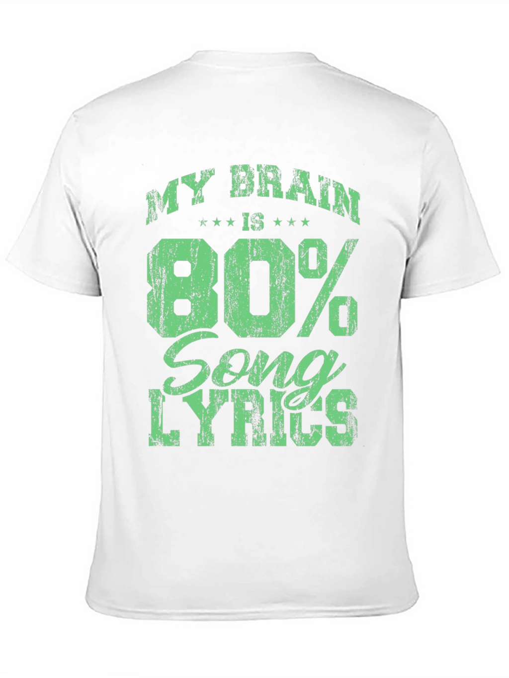 My Brain is 80% Song Lyrics Black T-Shirt