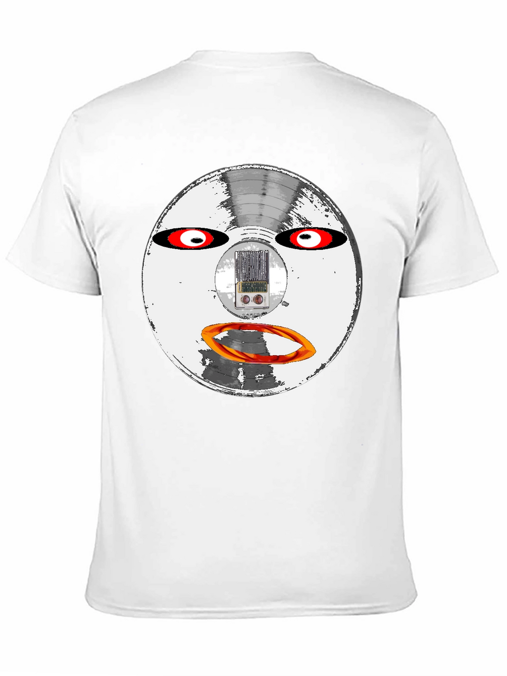 Retro Robot Face Black T-Shirt