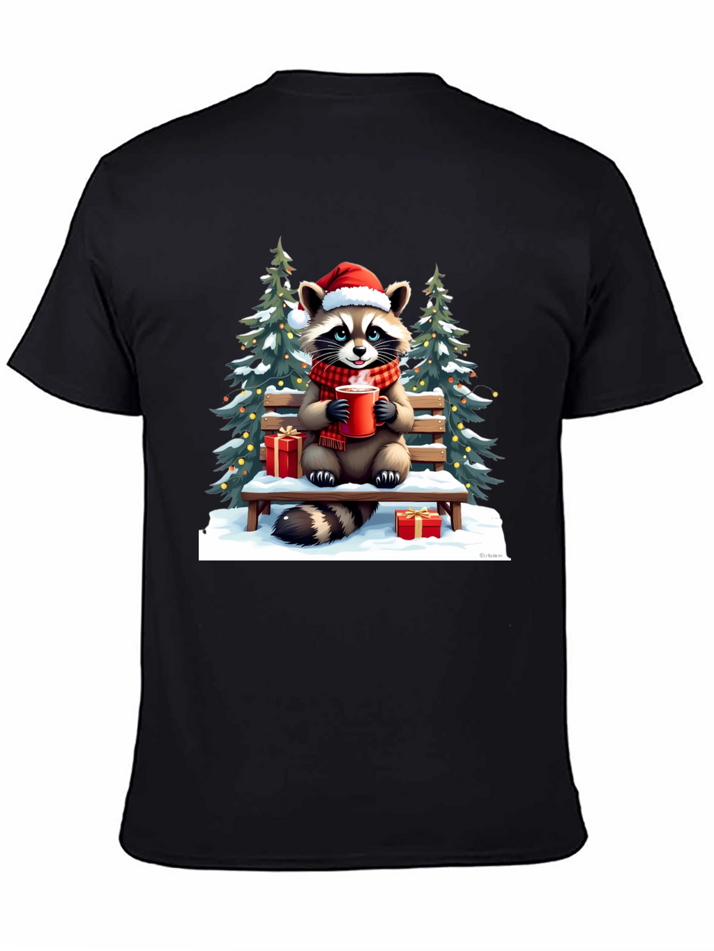 Festive Raccoon Christmas T-Shirt