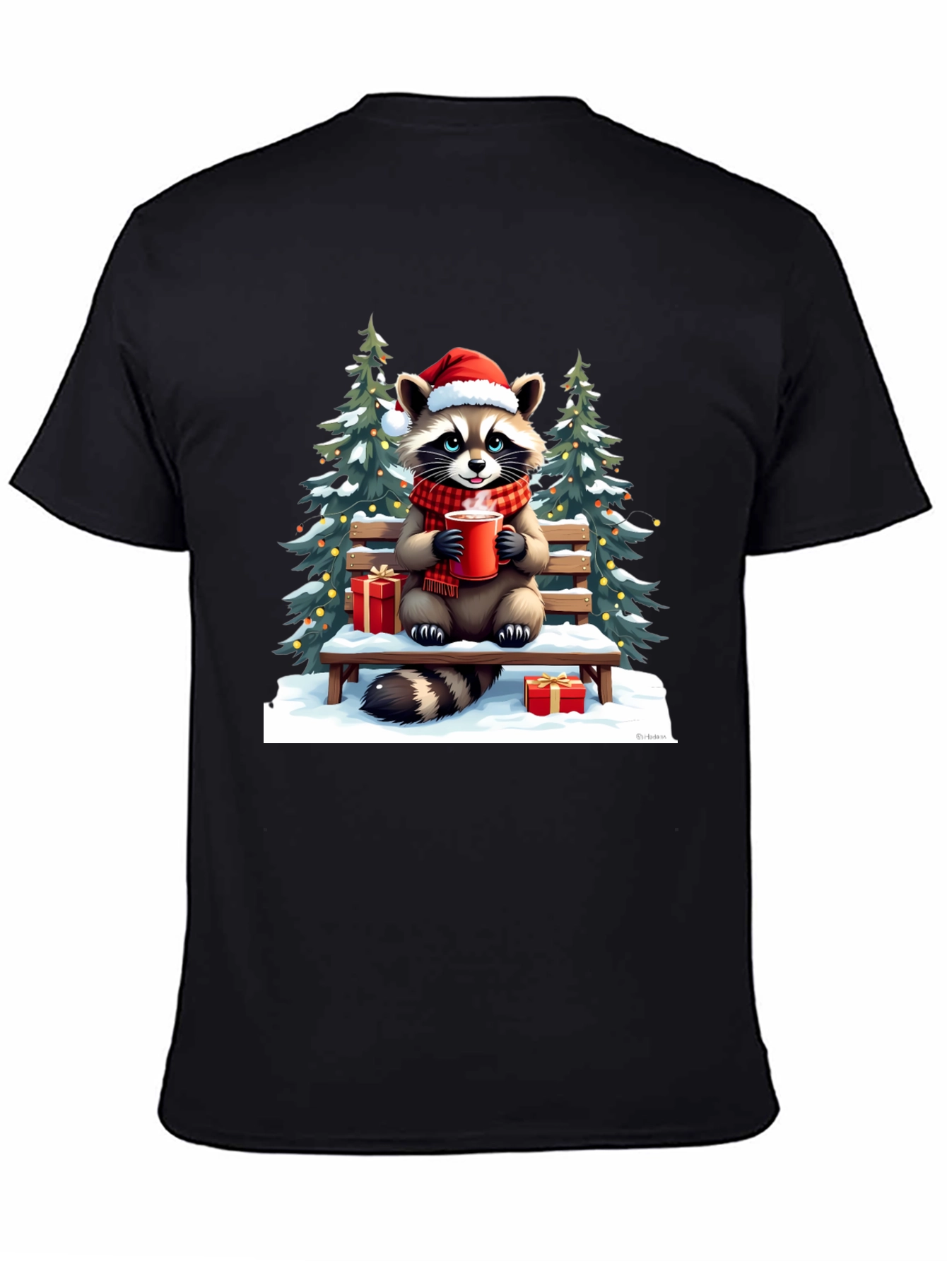 Festive Raccoon Christmas T-Shirt