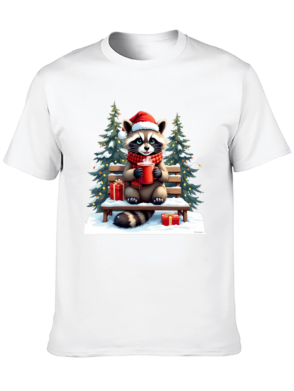 Festive Raccoon Christmas T-Shirt