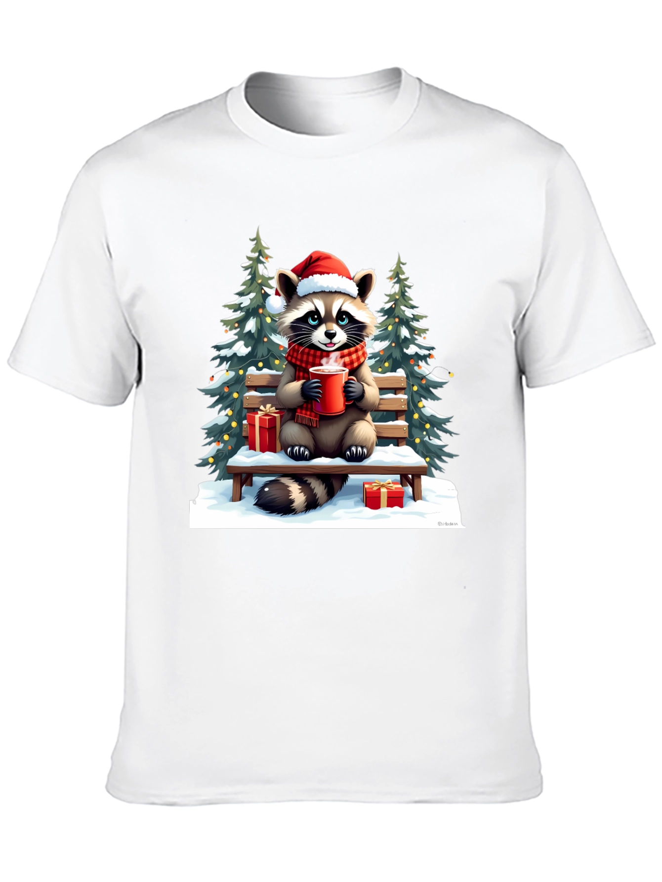 Festive Raccoon Christmas T-Shirt