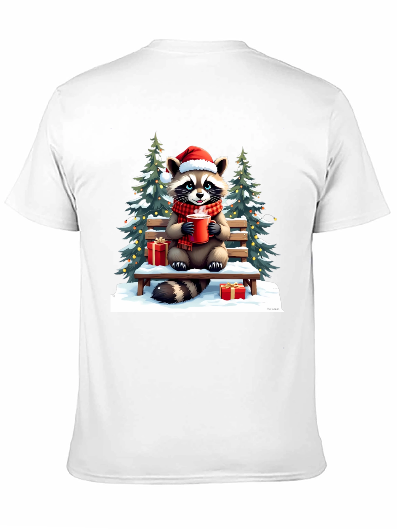 Festive Raccoon Christmas T-Shirt