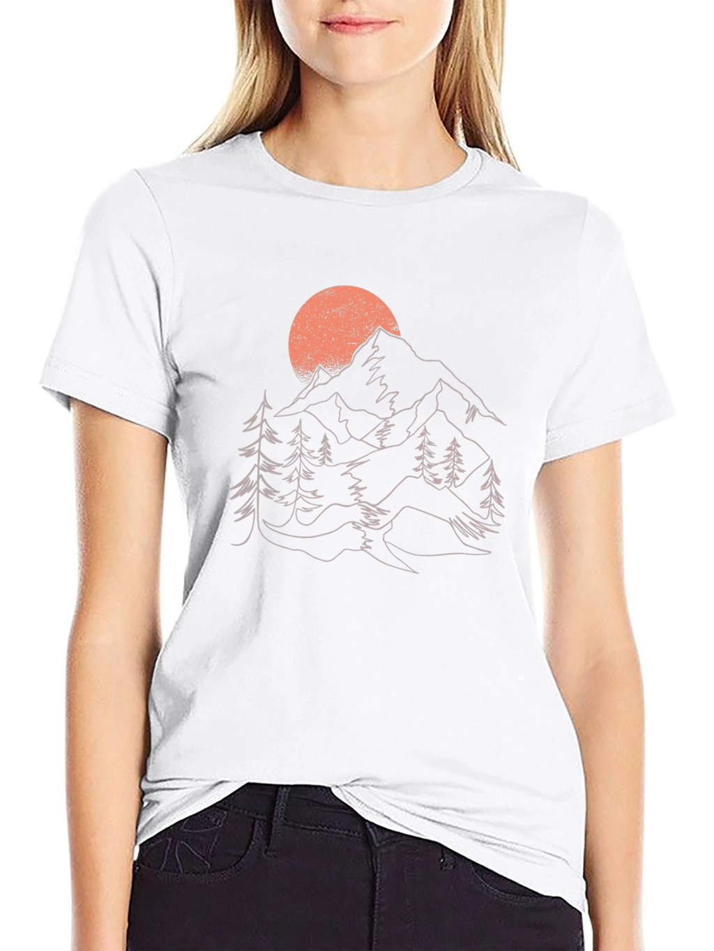 Mountain Sunset Graphic Tee - Nature Inspired Black T-Shirt