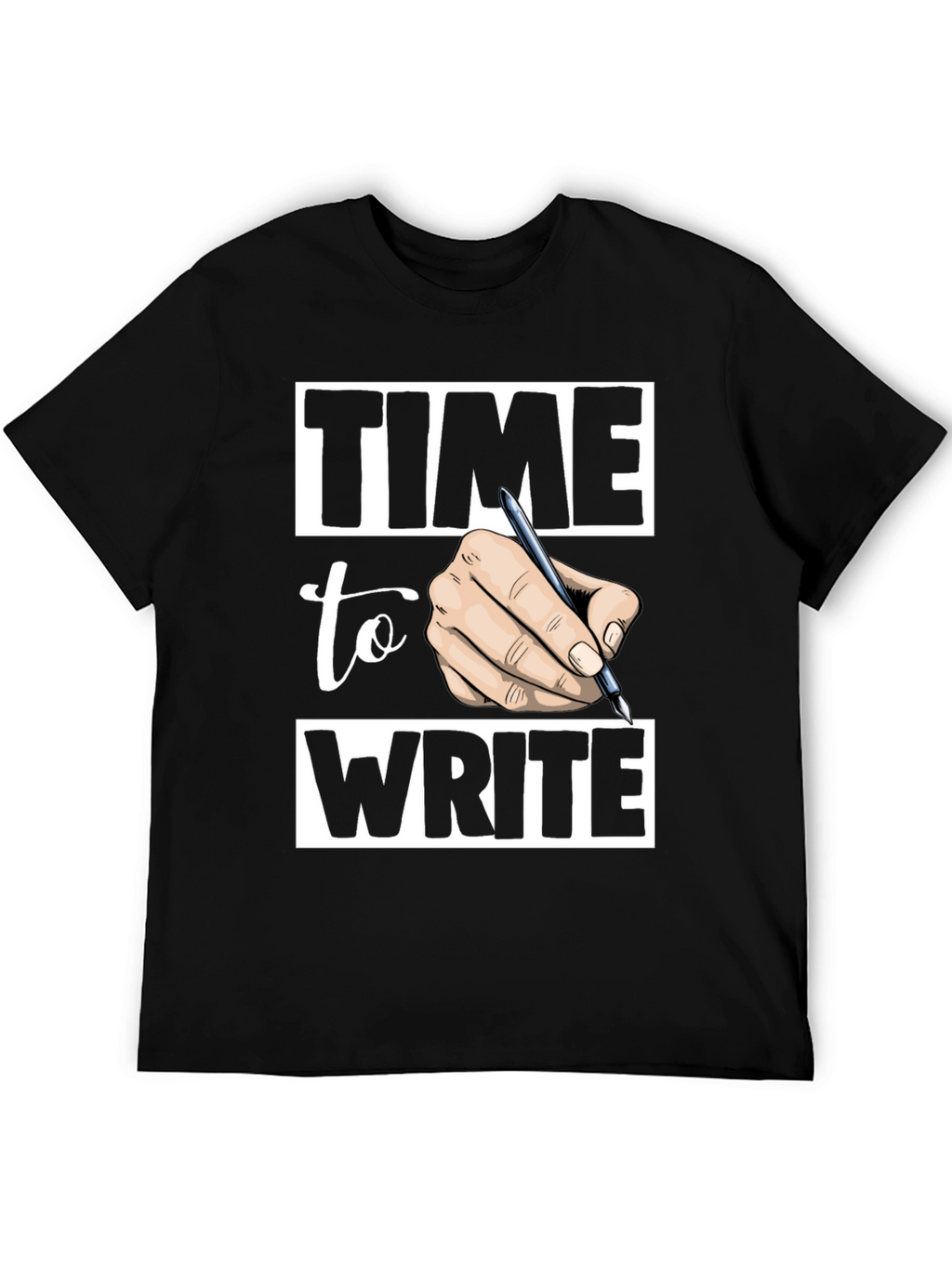 Time to Write Graphic Tee - Black Cotton T-Shirt