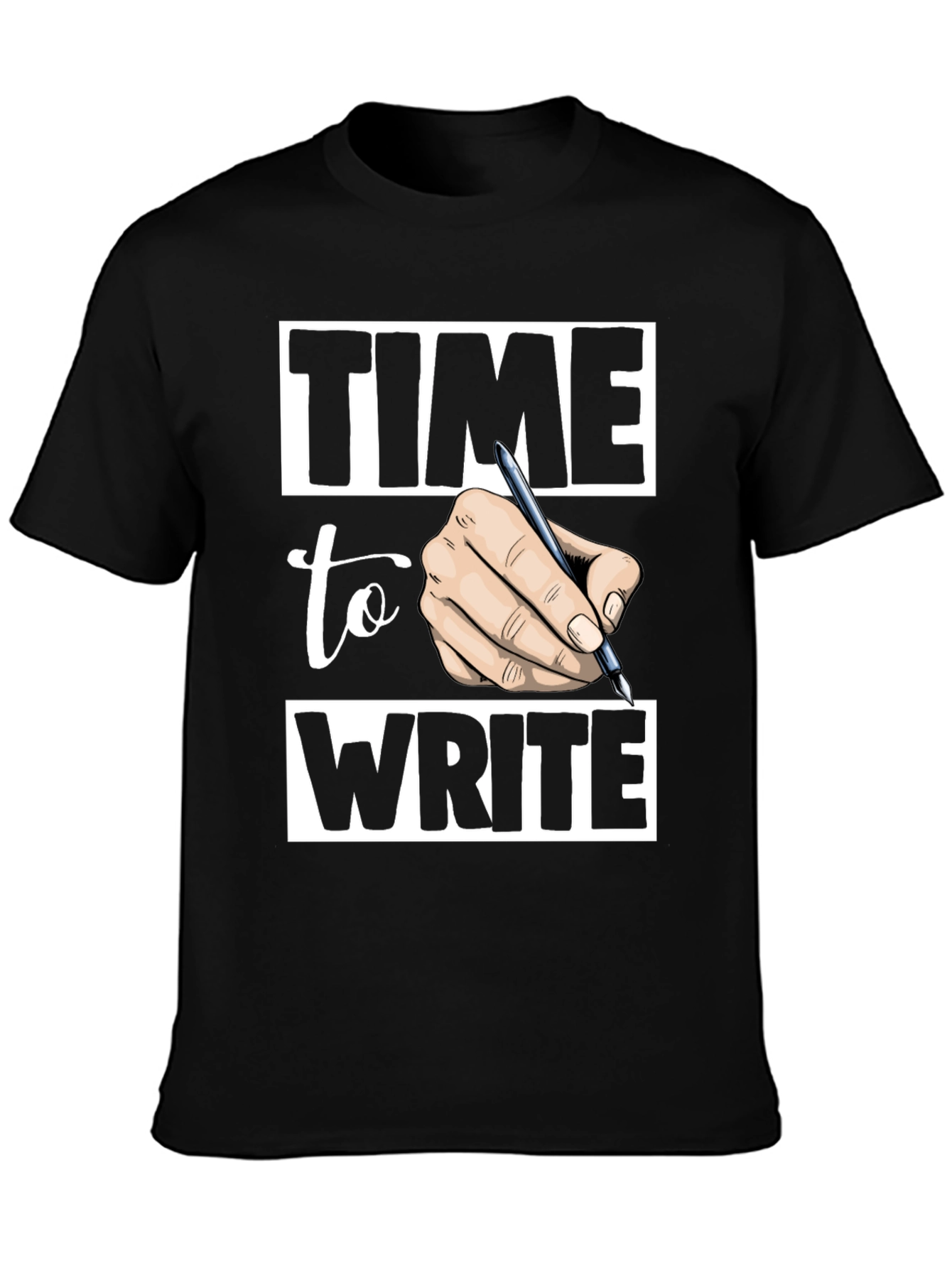 Time to Write Graphic Tee - Black Cotton T-Shirt