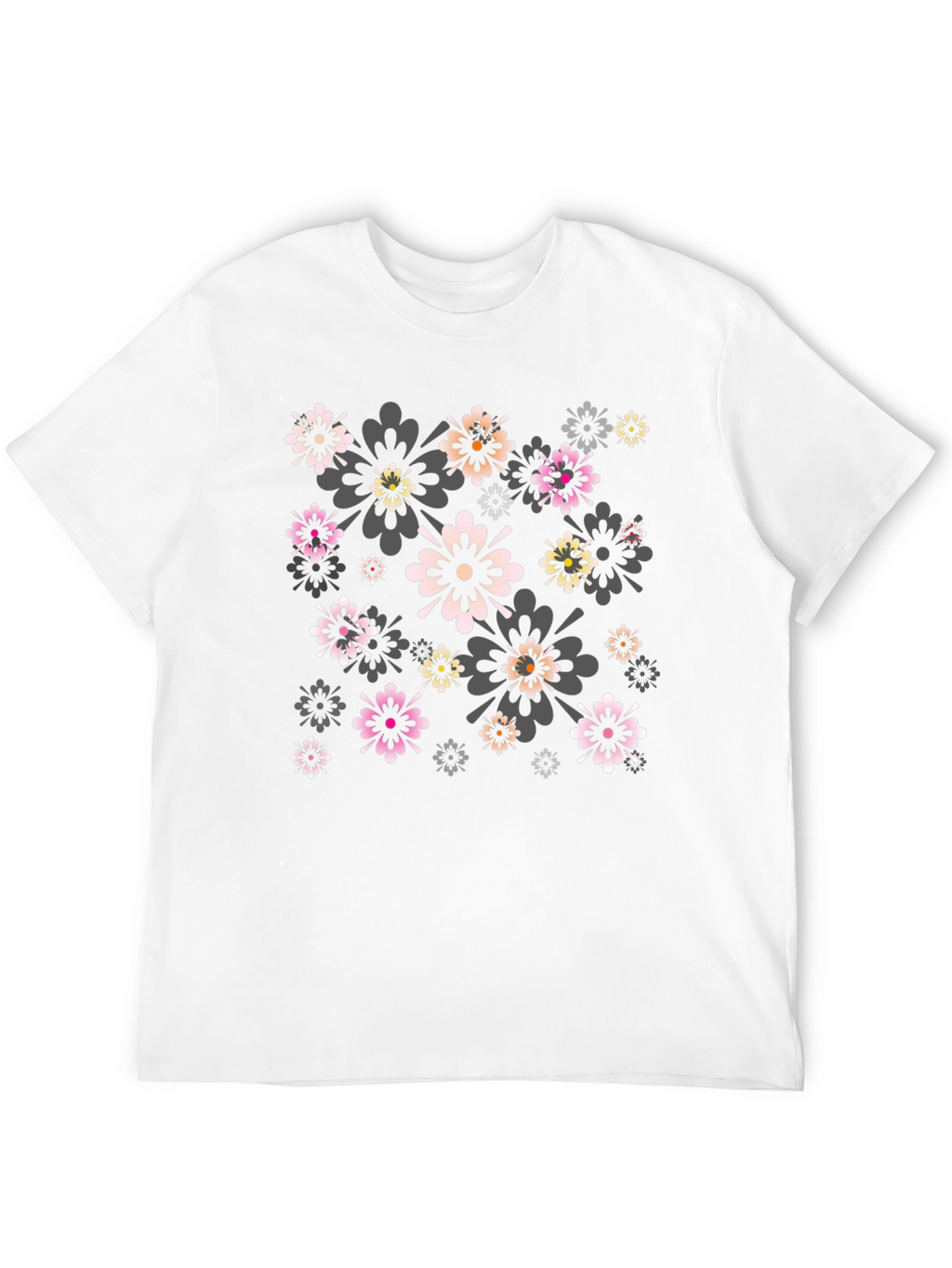 Floral Print Black Tee - Stylish Comfort