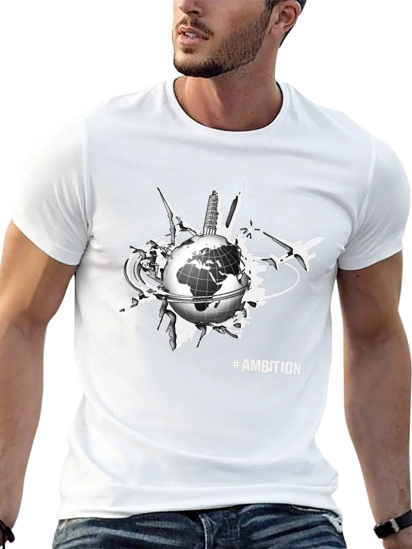 Ambition Globe Graphic Tee - Black