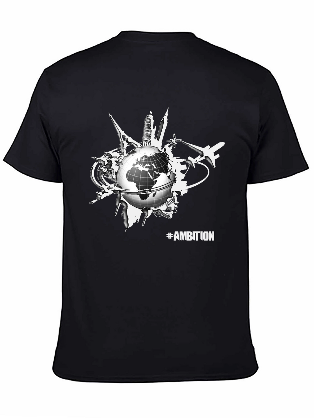 Ambition Globe Graphic Tee - Black