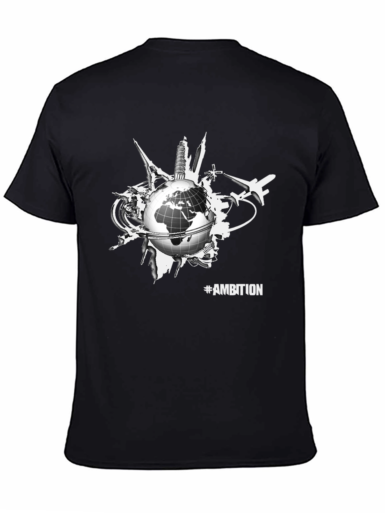 Ambition Globe Graphic Tee - Black