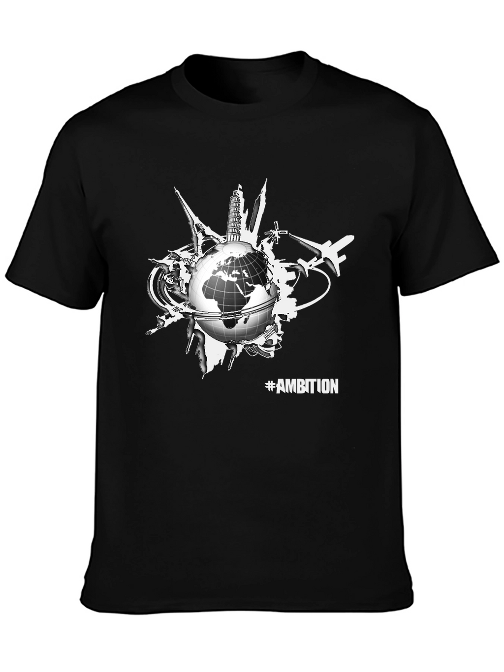 Ambition Globe Graphic Tee - Black