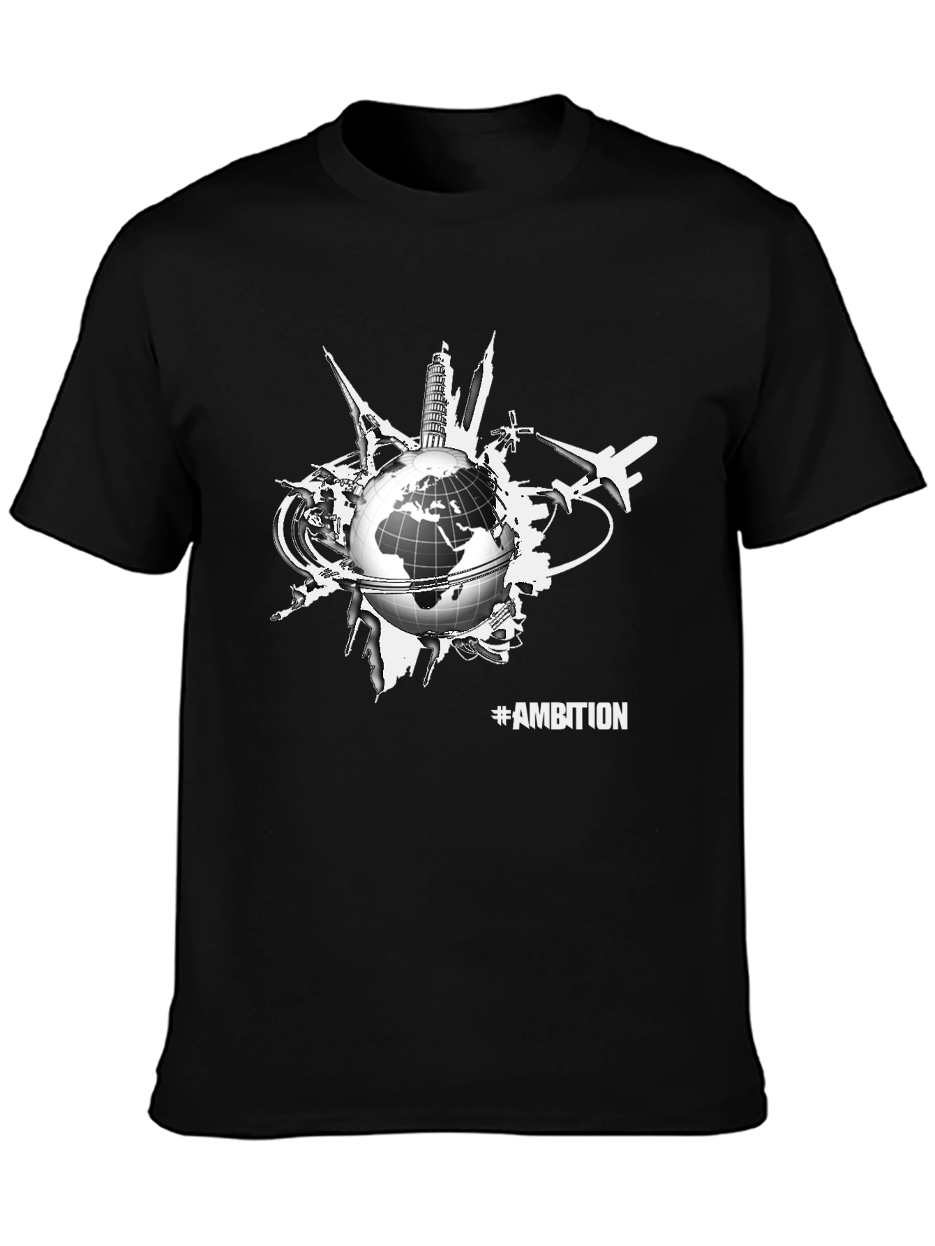 Ambition Globe Graphic Tee - Black