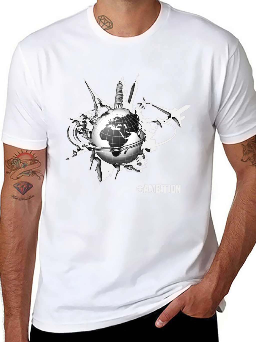 Ambition Globe Graphic Tee - Black
