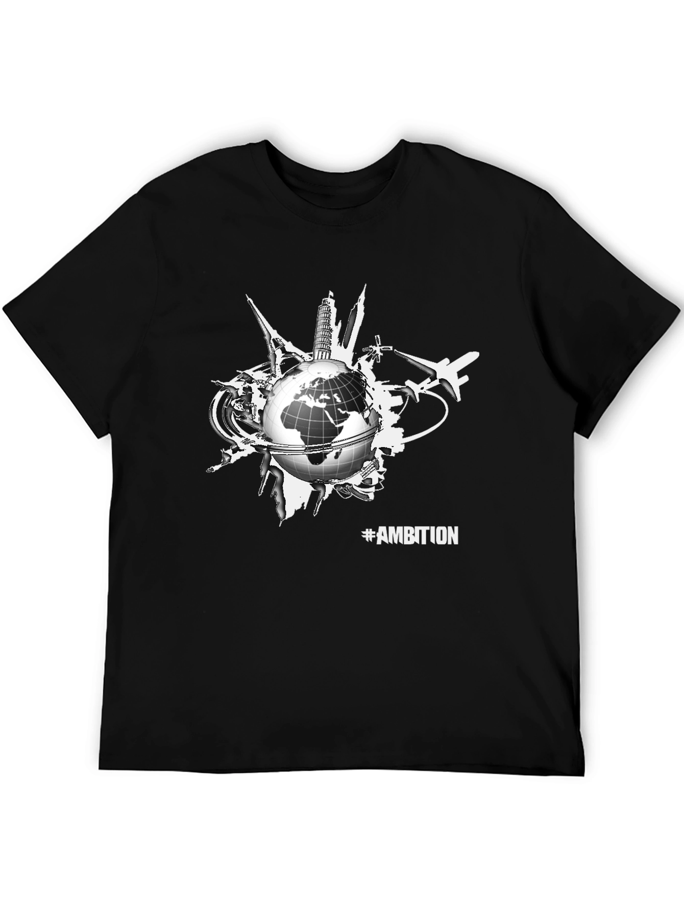 Ambition Globe Graphic Tee - Black