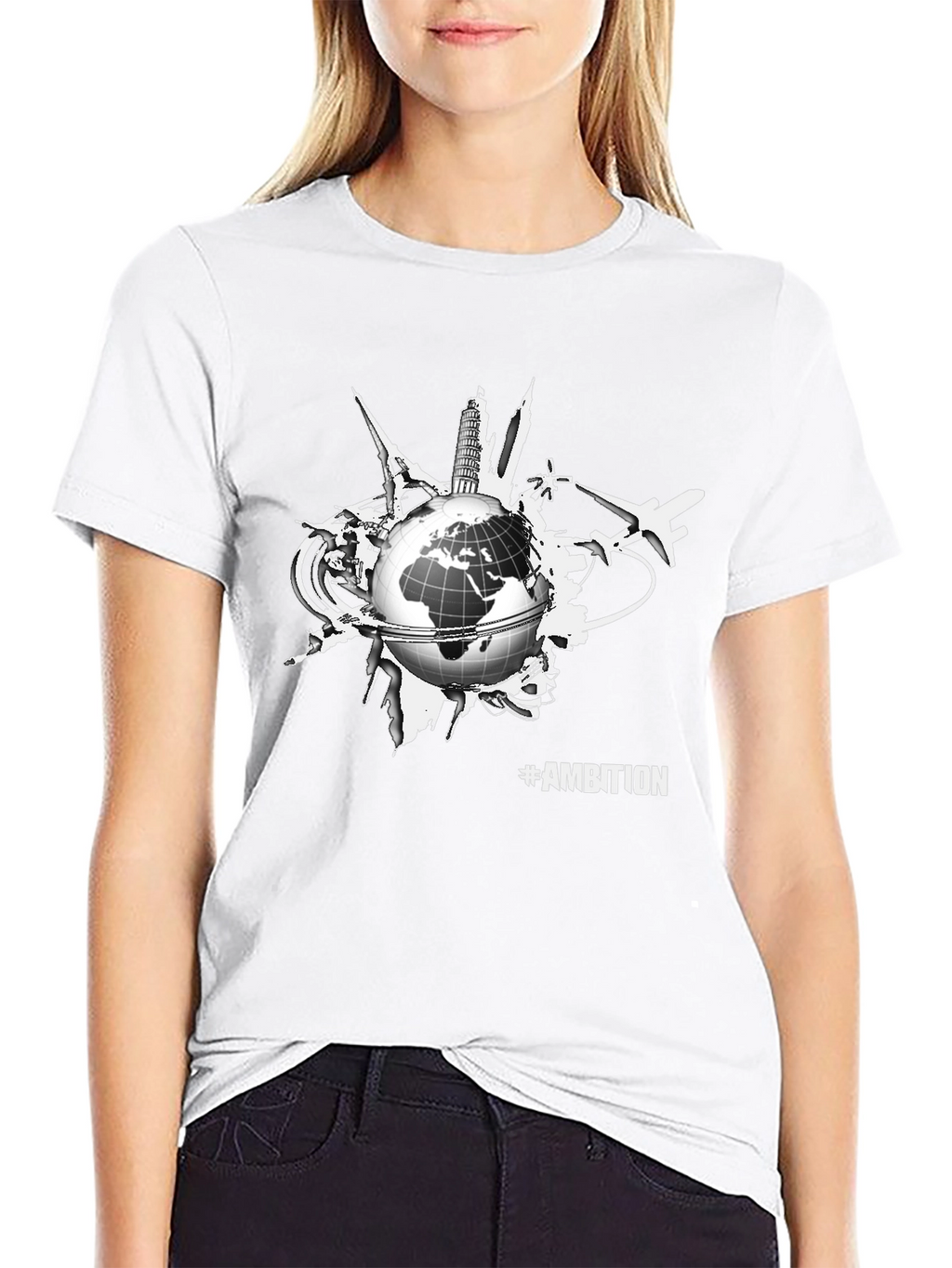 Ambition Globe Graphic Tee - Black