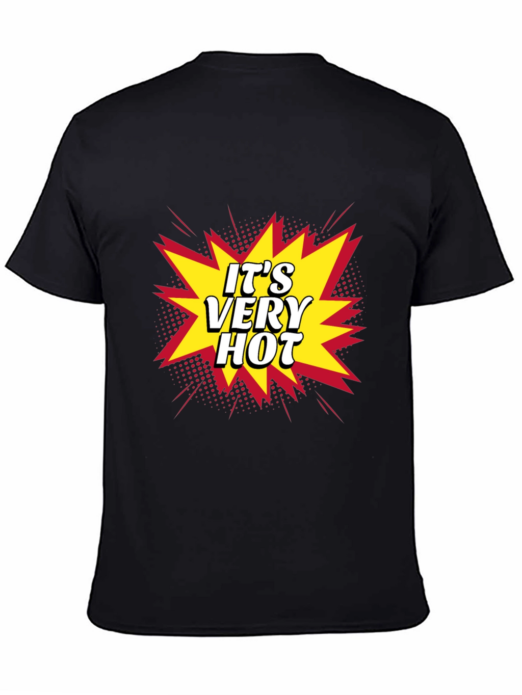 Its Very Hot! Graphic Print Black T-Shirt