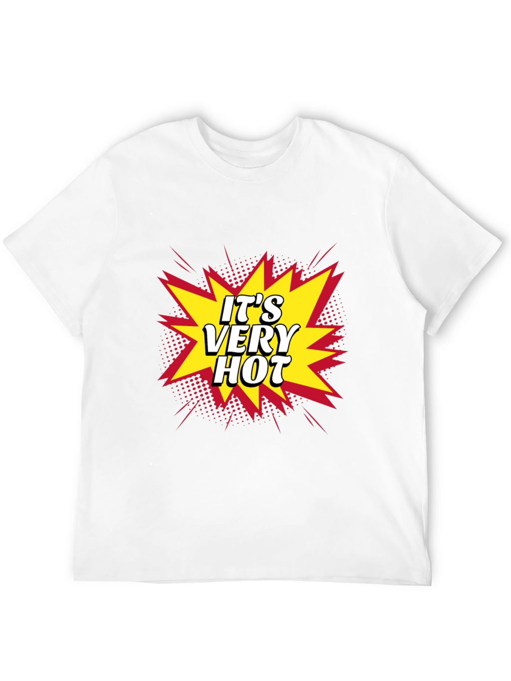 Its Very Hot! Graphic Print Black T-Shirt