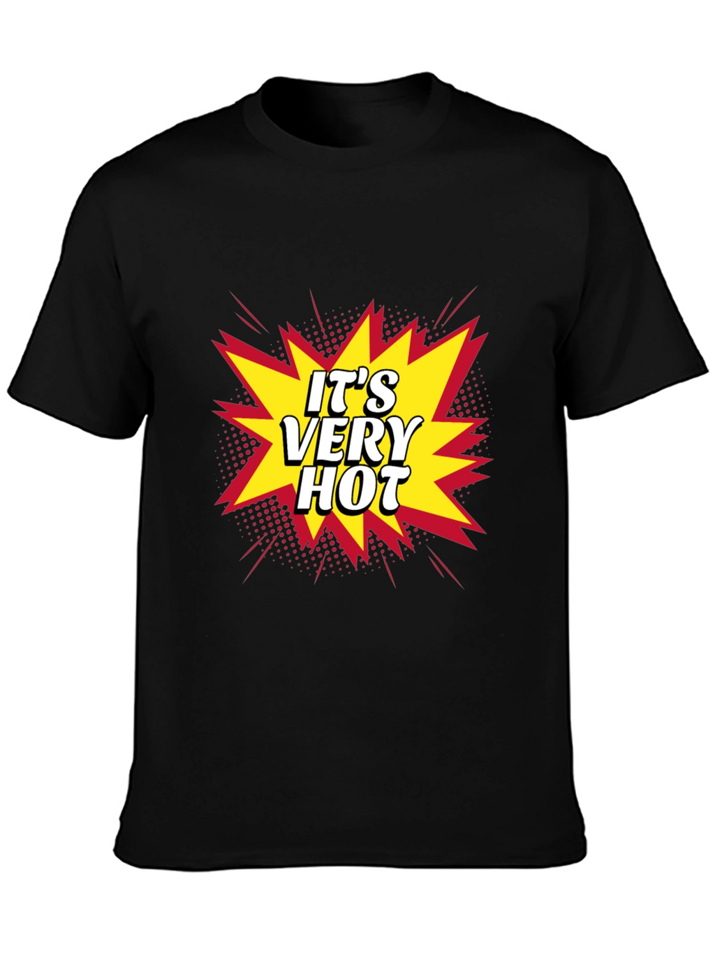 Its Very Hot! Graphic Print Black T-Shirt