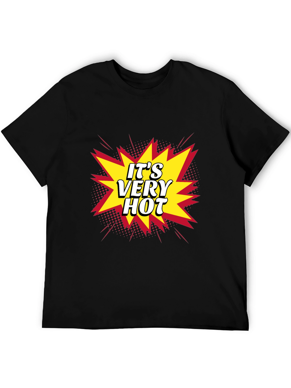 Its Very Hot! Graphic Print Black T-Shirt
