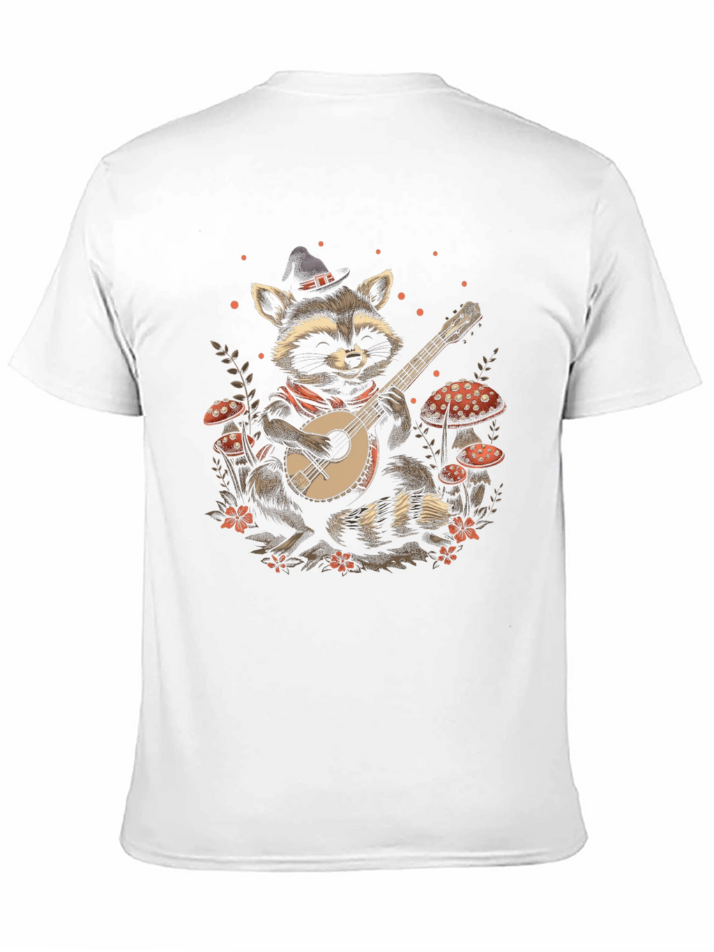 Raccoon Banjo Player T-Shirt - Black